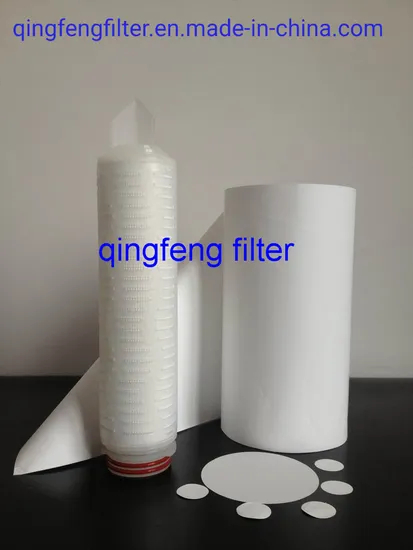 PES / PP / PVDF / PTFE MEMBRANE PLAISE CARTRIDGE DE FILTRIÈRE D'EAU INDUSTRIELLE PLI