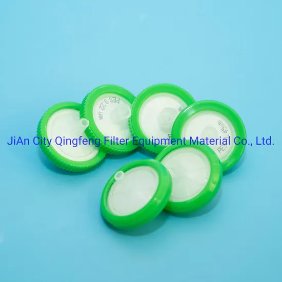 Filtre de seringue PVDF PVDF PVDF MCE PTFE pour les échantillons de petit volume de laboratoire Clarification et élimination des particules