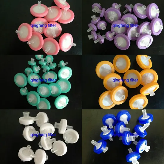 0,2UM / 0,45UM COLOR RING PTFE / PVDF / PES Filtre de seringue pour la filtration de laboratoire