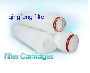Cartouche de filtre microporeuse PP / PES / NYLON / PTFE / PVDF Filtre à membrane plissée pour la cartouche du filtre à eau