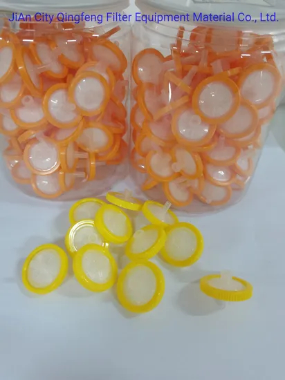 25 mm PTFE / PES / PVDF / NYLON / MCE / PTFE Filtre de seringue pour le filtre à seringue à injection jetable