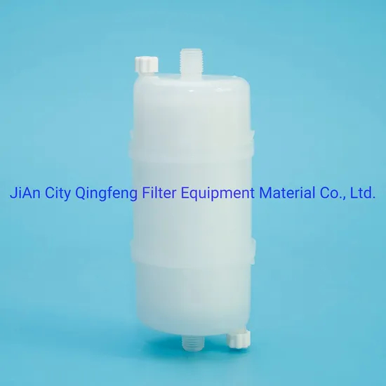 Fibre de verre / PP / PTFE / PES / PVDF 5 ′ ′ Filtre de capsule jetable pour filtre de purifile d'eau avec barbes de tuyau