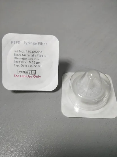 Filtre PES Syringer avec emballage de stérilisation indépendante