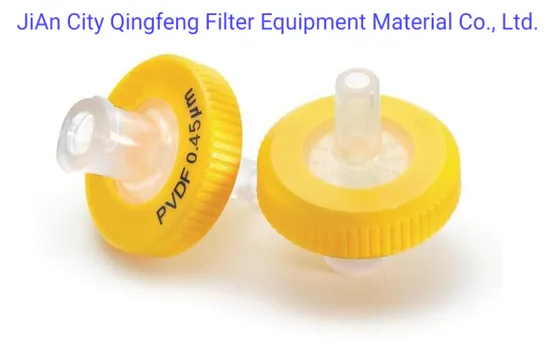 Nylon / PES / PTFE / PVDF / MCE / PP Filtre de seringue 0,45 Micron Filtration de solutions biologiques aqueuses Solutions alcoolisées